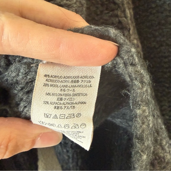 Free People Oversized Charcoal Cowl Neck Sweater with Zipper and Side Slits - Picture 7 of 8